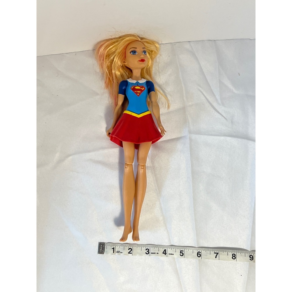 DC Supergirl Doll Blonde Red Skirt Blue Top Superman Logo Action Figure - Picture 4 of 4